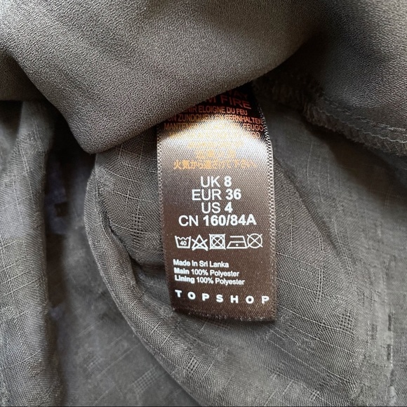 Topshop Dobby Angel Sleeve Blouse in Black US4 - Picture 4 of 4